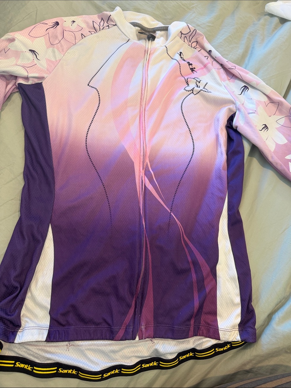 Santic Women's Purple & Pink Floral Cycling Jersey